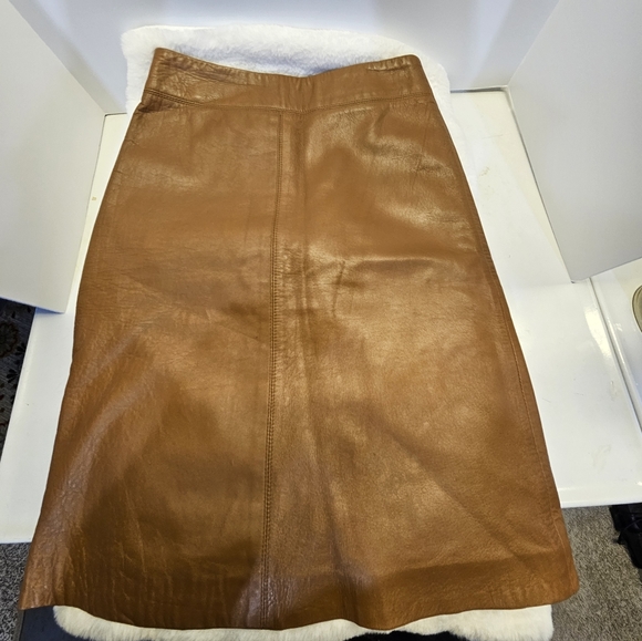 BCBGMaxAzria Dresses & Skirts - Brown Leather Skirt %100 Leather